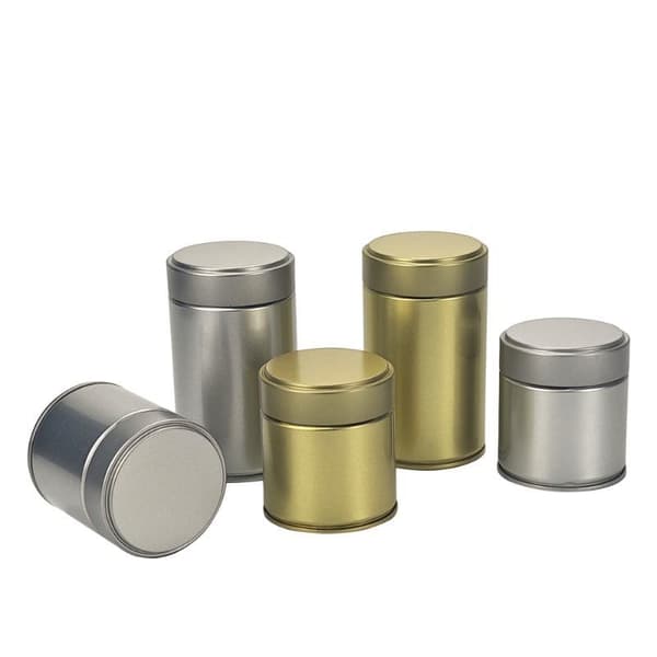 1 st bärbar mini matcha pulverburk tjock förseglad burk i plåt Silver 105mm
