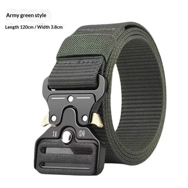 Mænd Taktisk Nylon Webbing Bælte Justerbar Kraftig Taljestrop A2