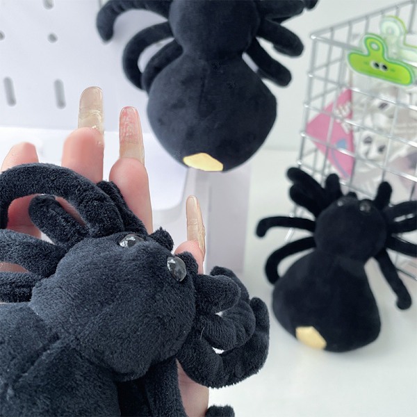 e Black Spider Doll Keychain Girls Cartoon Soft Stuffed Plush K Black