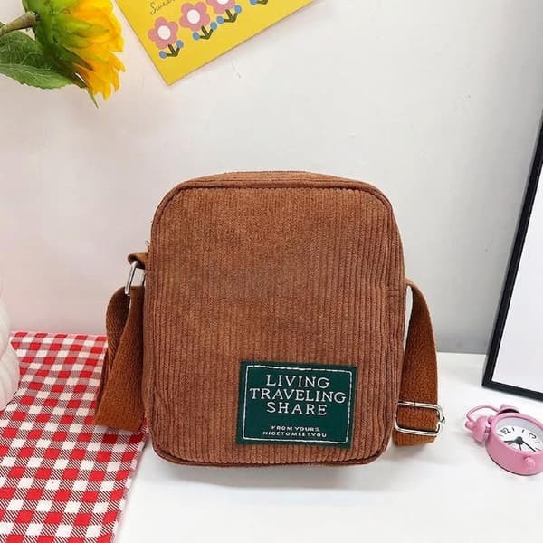 Fløjls Mini Crossbody Taske Med Justerbar Rem Multi Farve O A1