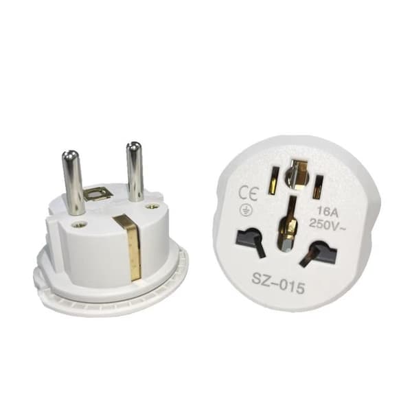 Universal rejseadapteromformer 16A 250V stikkontakt til AU White