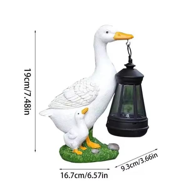 Solcelleandskulptur i harpiks Supersterkt varmt lys Solcellelampe G White