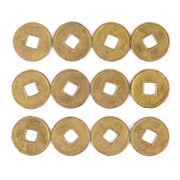 100 stk. Mini 10 mm Feng Shui Lykke Mønter Zink Legering Qing Dynas