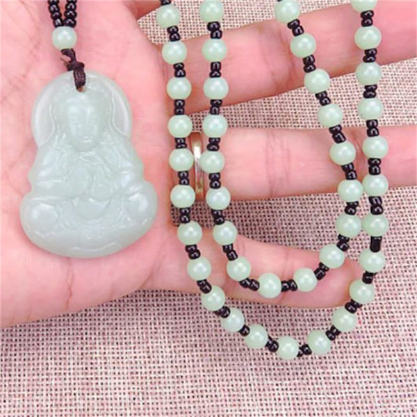 Svart grønn Buddha anheng halskjeder kvinner amulett stil Neckla A2