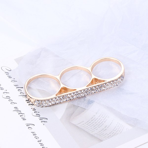 Fashion Three Fingers Knuckle Duster Ring Minimalistisk Rustfritt