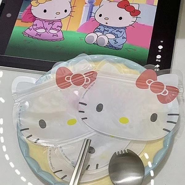 10 stk Transparent Ziplock Bag HelloKitty Kuromi Konserveringsmiddel Ba Red