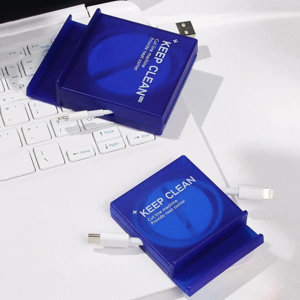 Bærbar Firkantet Kabelorganisator Ledningsstyring USB-kabelopruller set S