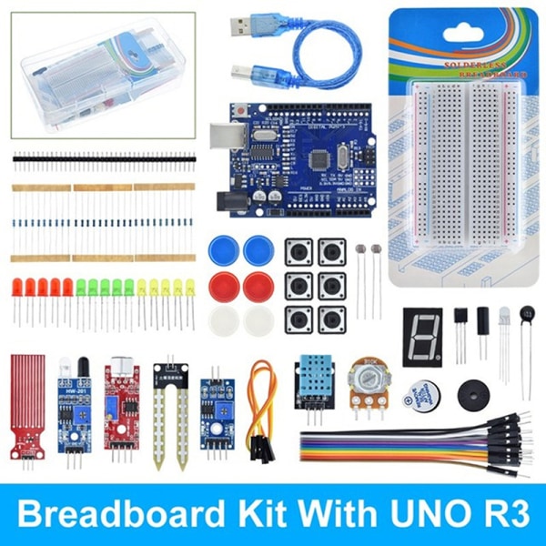 UNO R3 Basic Starter Kit för Arduino Sensor Learning Kit Breadb