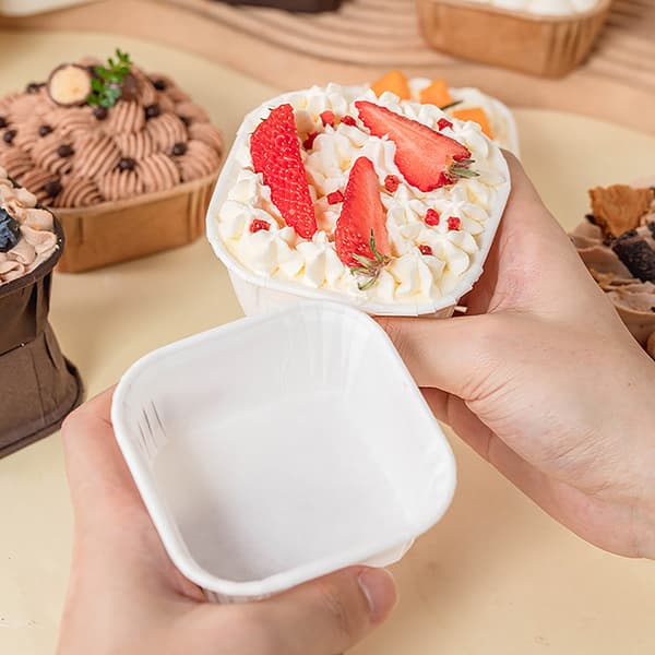 50 stk/sett Kakeform Firkantet Brødform Kake Muffins Cupcake White