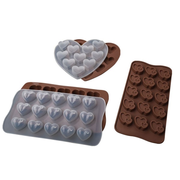 15/10 Cavity Love Heart Silikonform Sjokoladeform Godteris A