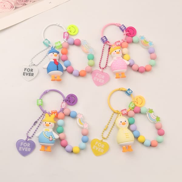e Duck Candy Color Nøglering Smile Beads Nøglering Dame tegnebog A5