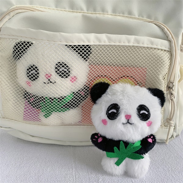 1Pc Fashion e Plush Panda Nøkkelring Anheng Veske Tilbehør Scho