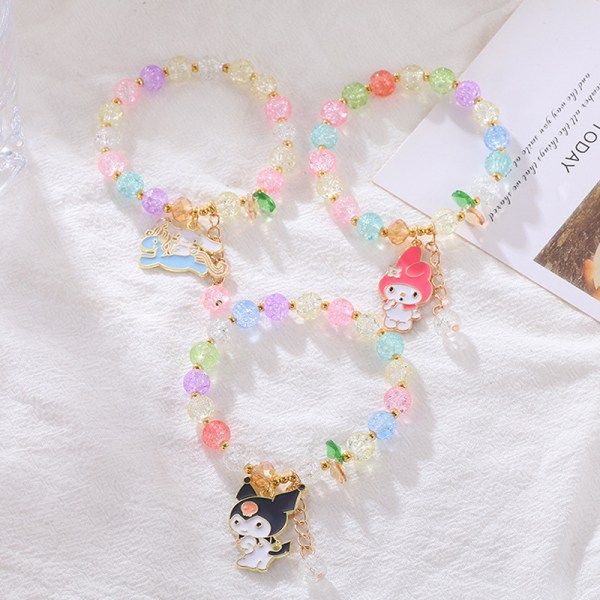 Sanrioed Anime Kuromi Cinnamoroll Mymelody Charm Armbånd Kawai A2