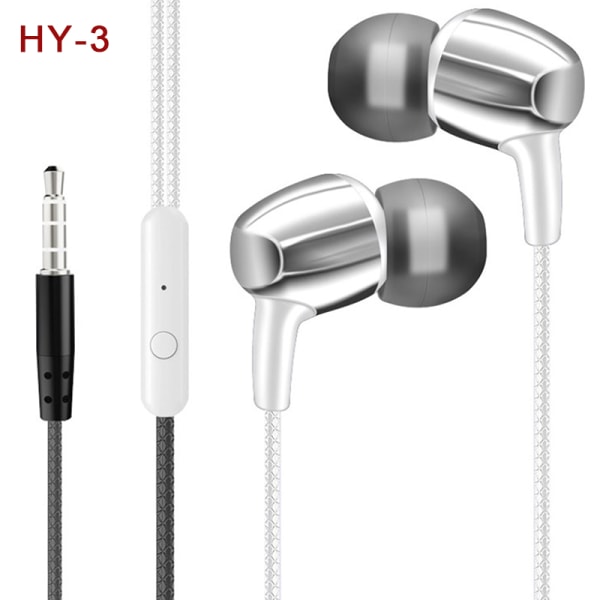 3,5 mm In-ear Stereo In Ear Mikrofon Ørepropper Kablet Headset For White HY-3