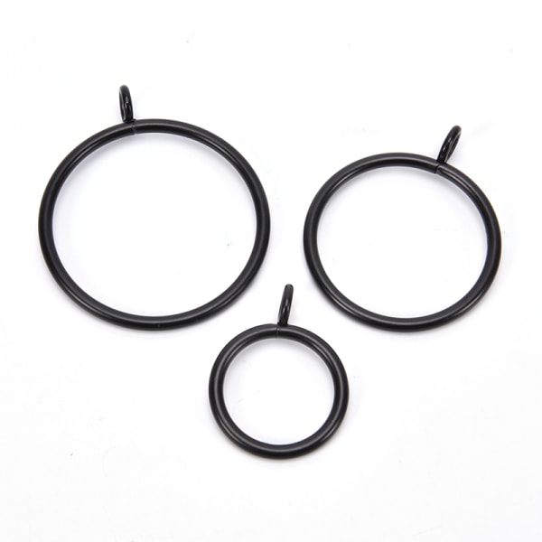 10st svart metall gardinringar hängande ringar för gardiner och 25mm