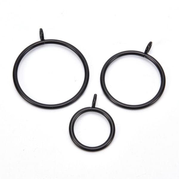 10st svart metall gardinringar hängande ringar för gardiner och 45mm