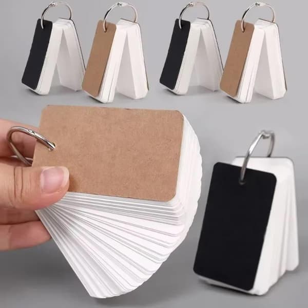 100 ark tomma kort papper med ringar studienotering memo pad med A1