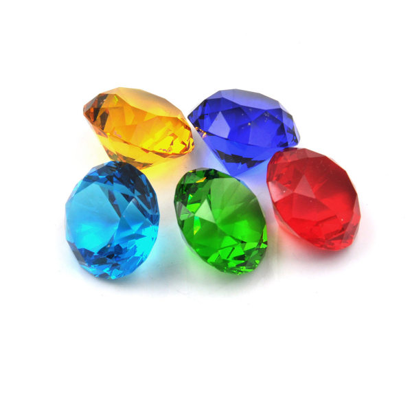 Glas Krystal Diamantform Paperweights Facet Juvel Red