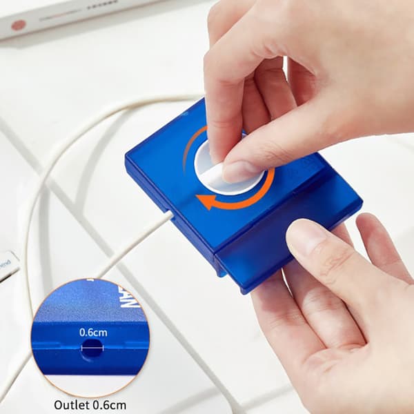 Bærbar Firkantet Kabelorganisator Ledningsstyring USB-kabelopruller set S