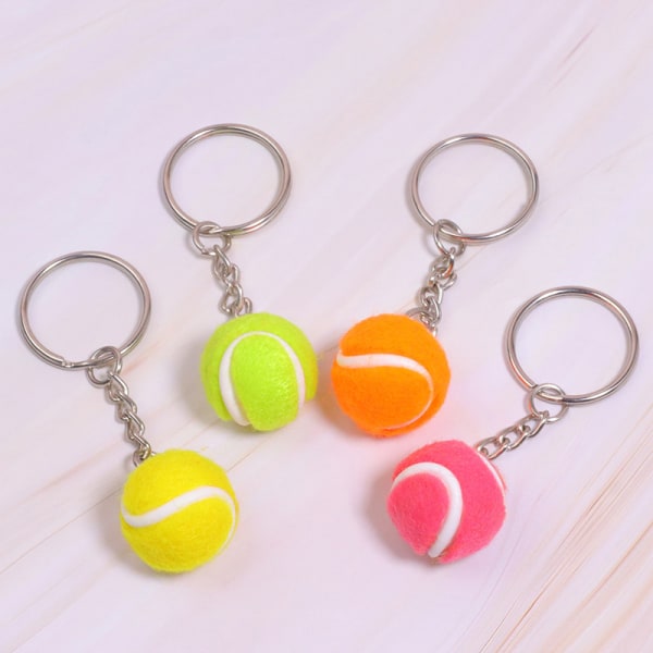 6 farve nøglering tennisbold metal nøglering bil nøgle kæde nøgle Orange