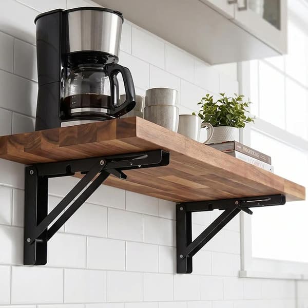 2 st fällbara vinkelkonsoler justerbar hyllkonsol mangan 10 inch black