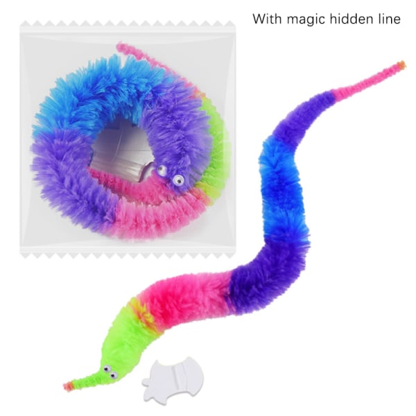 Magic Worm Prop Fuzzy Wiggly Worm Twisty Trick Legetøj Festgave F Light Color