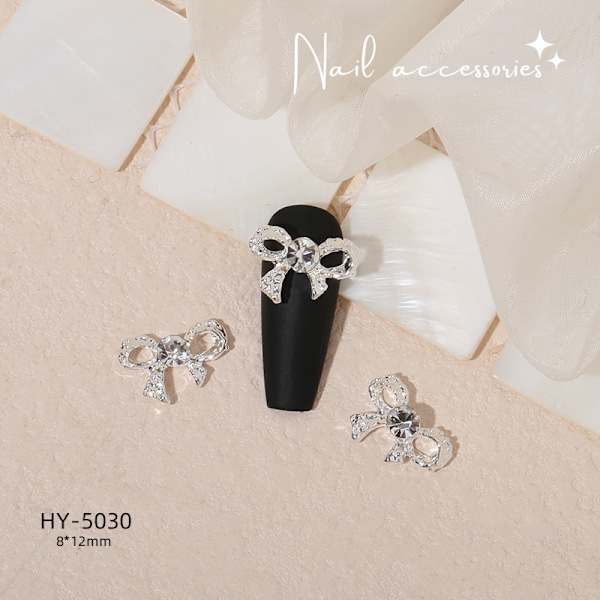 3 stk Nail Art Charm 3D Butterfly Moon Rhinestones Love Nail Dri A 3Pcs