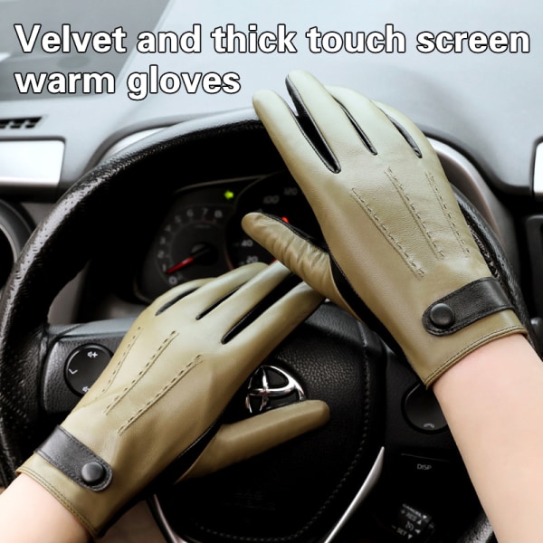 1Pair Winter Touch Gloves Aito nahkakäsineet miehille Dri L