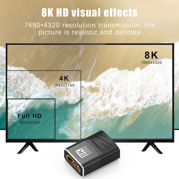 HDMI-sovitin 90 270 asteen oikea kulma HDMI 2.1 8K 60Hz uros - D