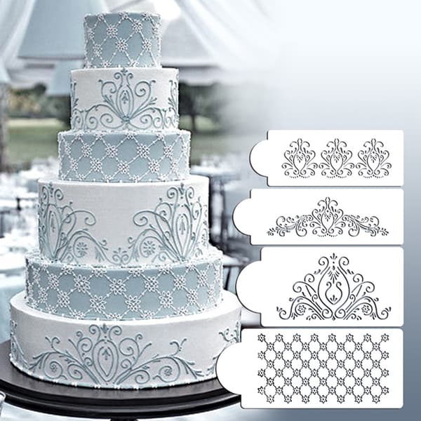 Princess Lace Cake Cupcake Stencils Flexible Craft Stencils 4 P