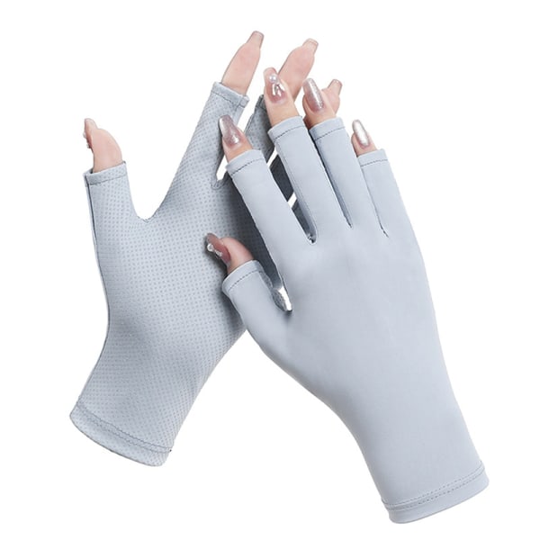 1 pari Anti UV Gloves UV Shield Glove Fingerless Manicure Nail Black