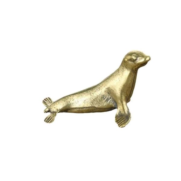 Mässingssjölejonfigur med vintagehantverksdesign och balans A2