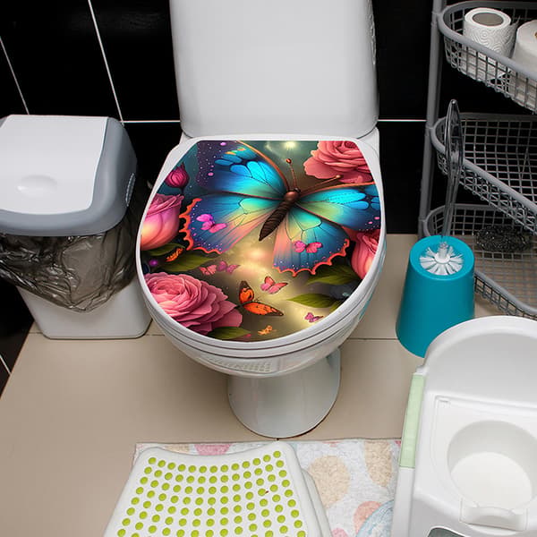 1 stk 3D toiletsæde Wall Sticker Art Sticker Badeværelse Decals Se
