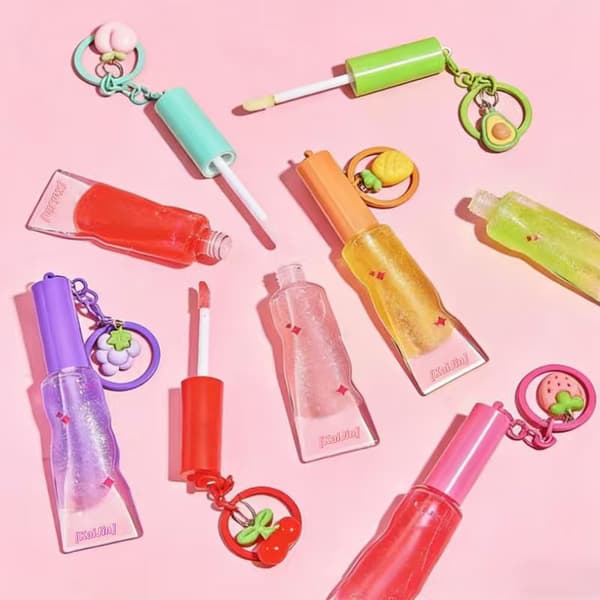 6 ml transparenta läppglansrör i plast med liten kapacitet Pink A