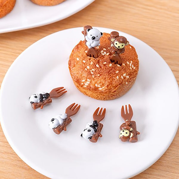 Cartoon Animal Bento Gaffel  Frukt Plockar Gafflar Lunchlåda Tillbehör 20PCS