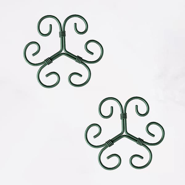 Metallklätterfäste Blomformad Hållklämma Stjälkfäste Green A