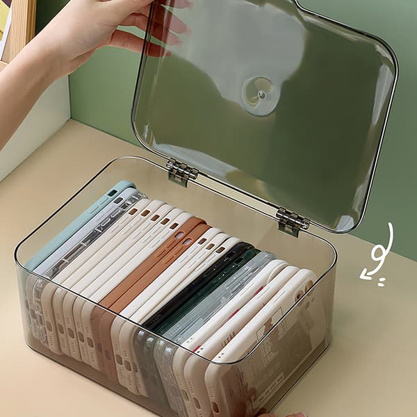 Akryl Diverse Förvaringskorg Phone Case Ins Transpare Gray