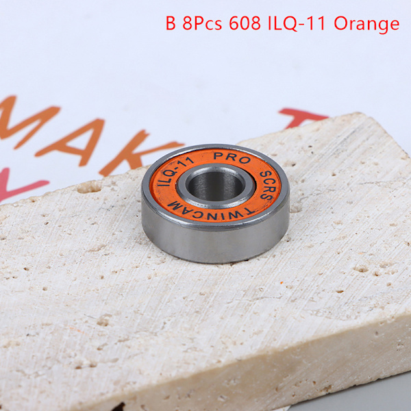 8 stk 608 lejer ILQ-11 Longboard Speed Inline Skate Wheel Bear C