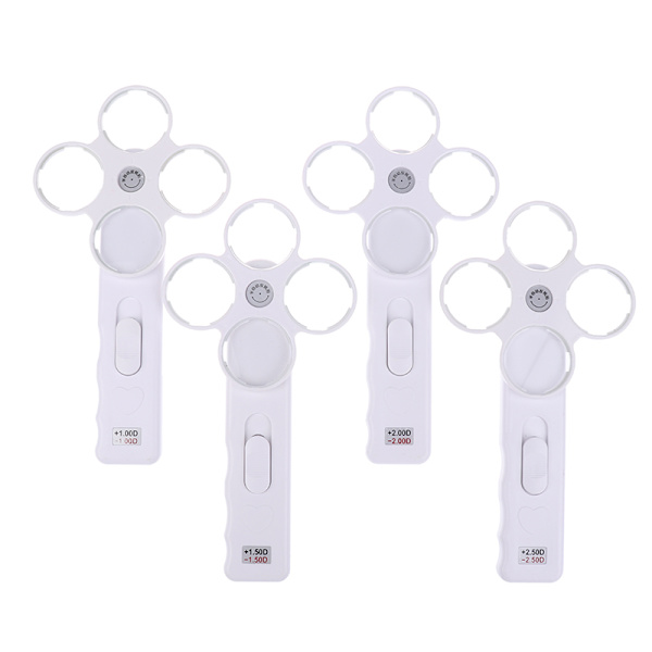 4-linsig optisk flipper i plast, justerbar optometri-flipplins I D
