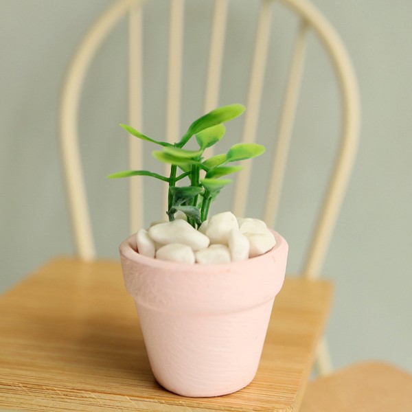 1Pc 1:6 1:12 Dollhouse Miniatures Bonsai Model Potted s White