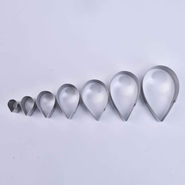 7PCS Blomhjärta Form Mousse Ring Form Rostfritt Stål C