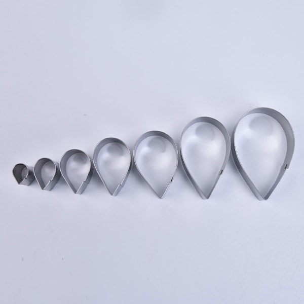 7PCS Blomsterhjerteform Mousse Ringform Rustfritt Stål C
