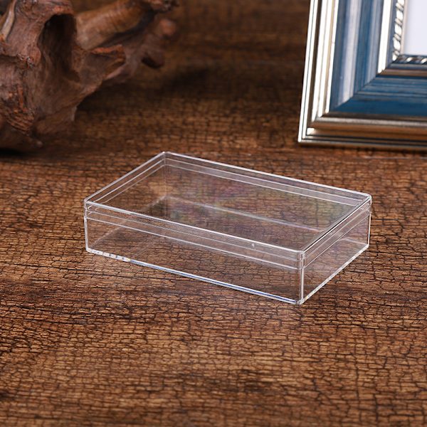 Mini rektangulär låda Transparent plast godis smycken förpackning