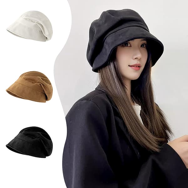 Retro farve Kvinder ruskind Baskerhat Efterår Vinter Sloughy Fisherm Khaki