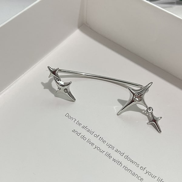 1 par mote sølvfarge Star Clip Ear Cuff øredobber Ingen Pierc