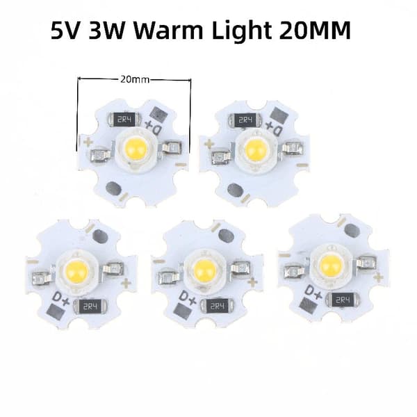 5/10 stk. Spotlights Downlights Solnedgangslys LED Lampeplader 1W Warm 5V 3W 5pcs