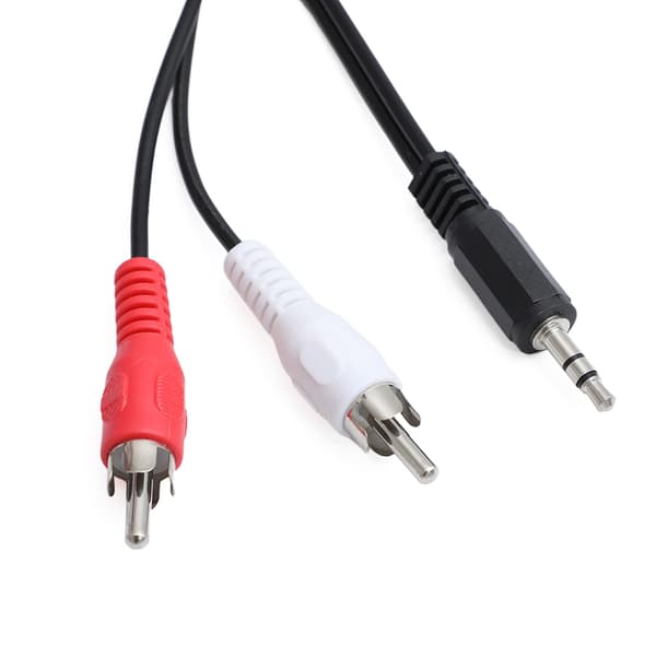 3,5 mm Jack til 2 RCA Stereo 3,5 mm Hann til 2RCA Hann Koaksial Aux 100CM