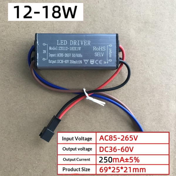LED Driver Ballast AC85-265V 1-24W 250MA Adapter Transformator Li A5