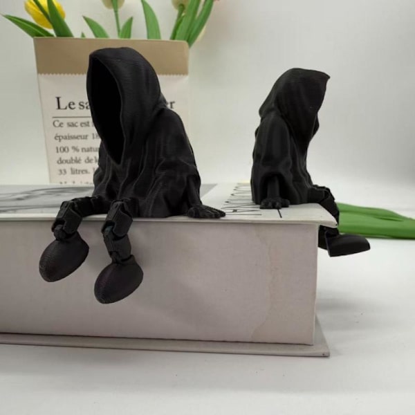 Spøkelsesstatuepynt Ansiktsløst spøkelse 3D-printet gotisk død St Black