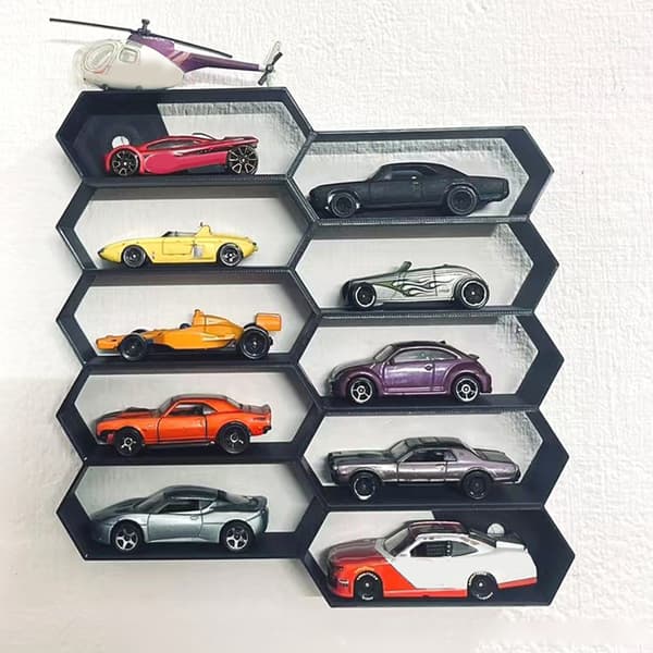 10 Gitre 3D-printede bilmodelopbevaringsboks Bilmodelbeskyttende Yellow